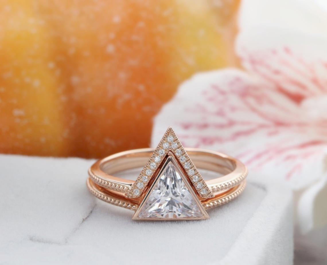 rose gold ring set