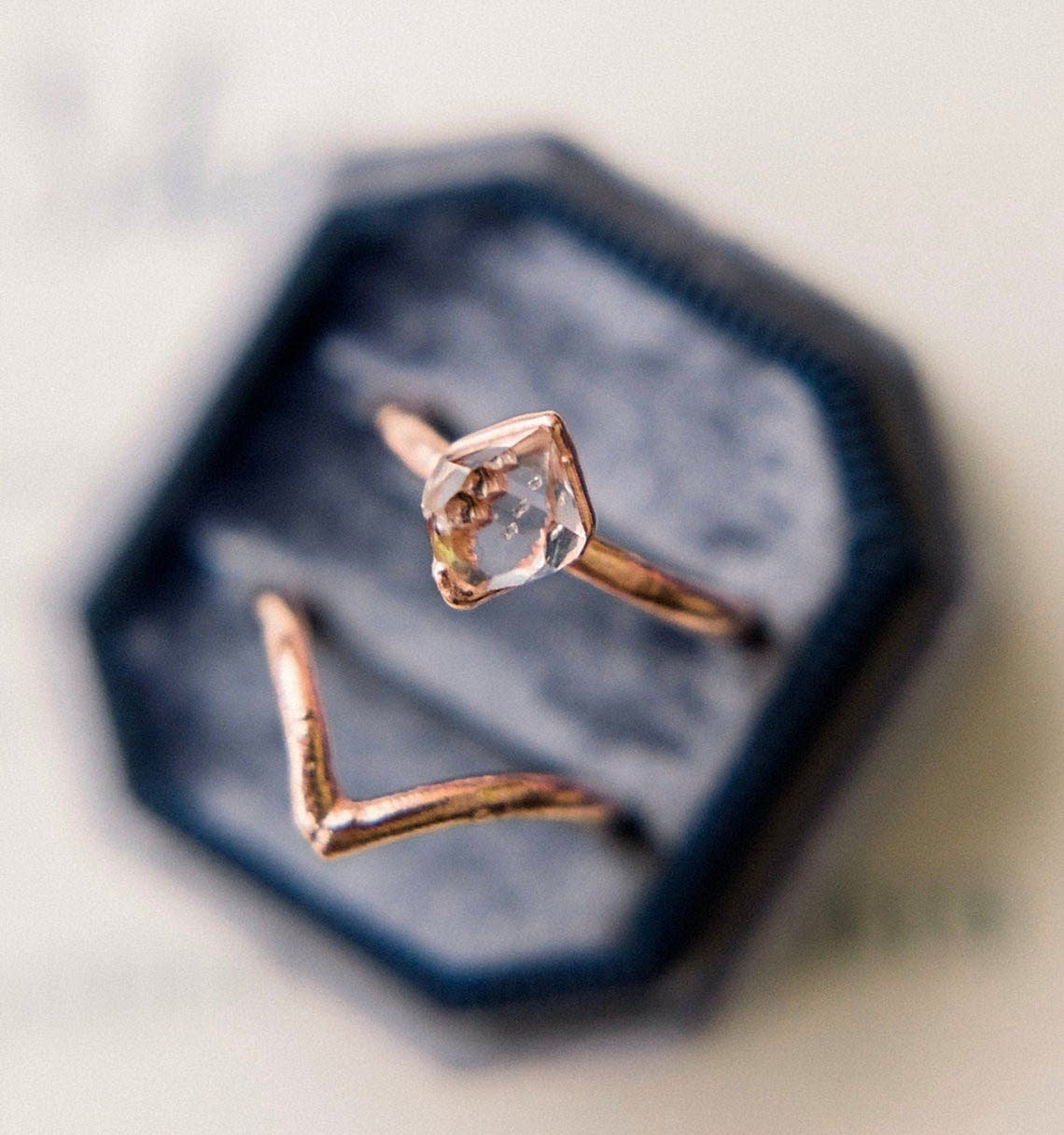 raw stone bridal set