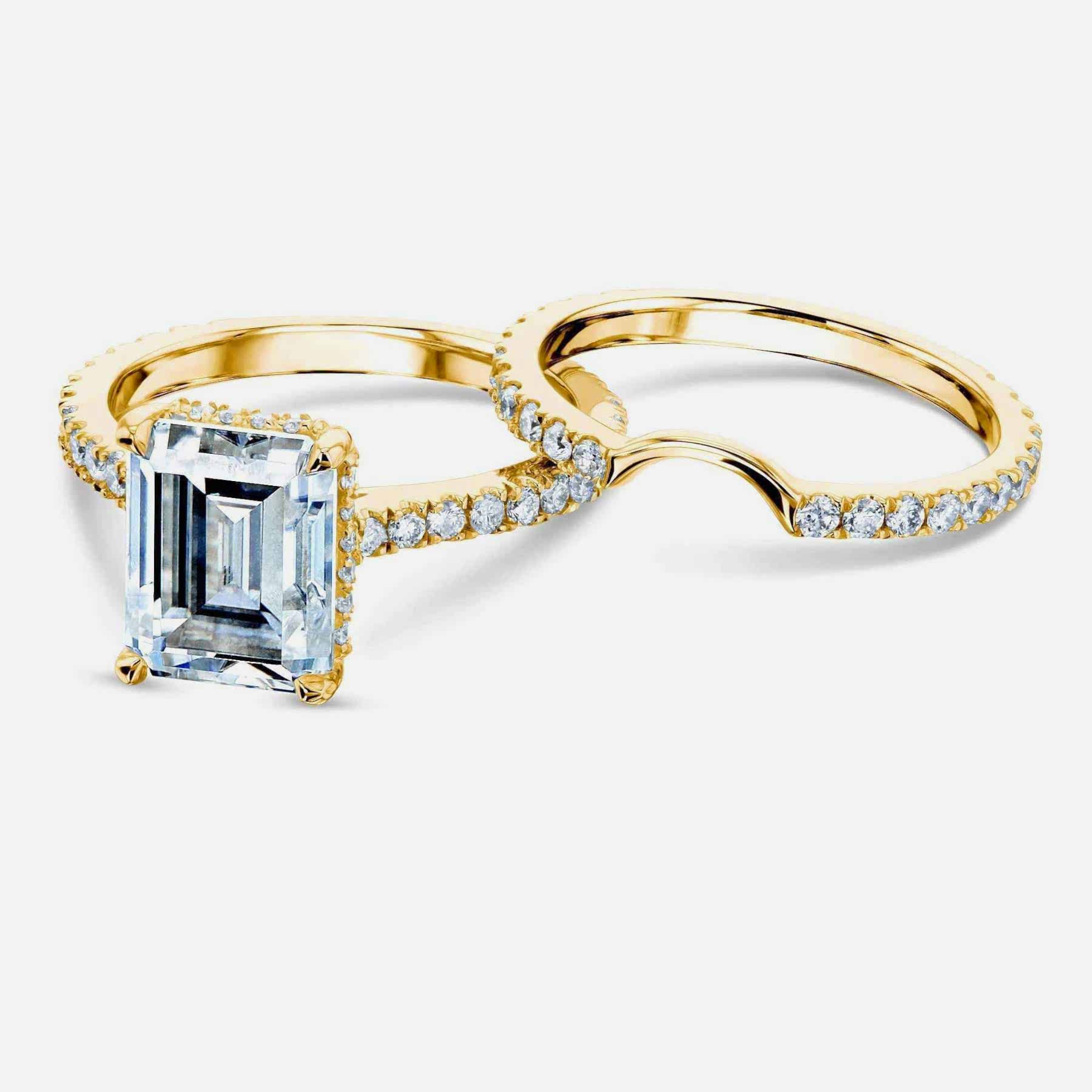 drop halo bridal set