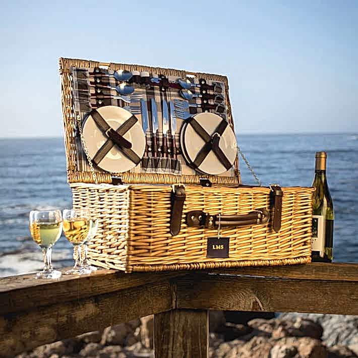 monogrammed picnic basket