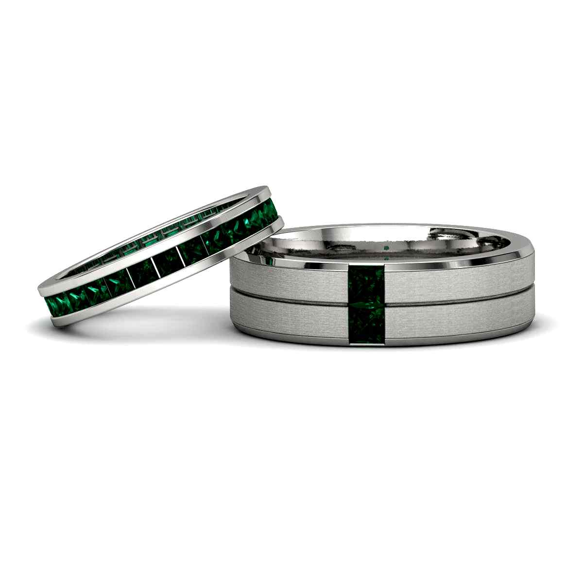Set of emerald bands