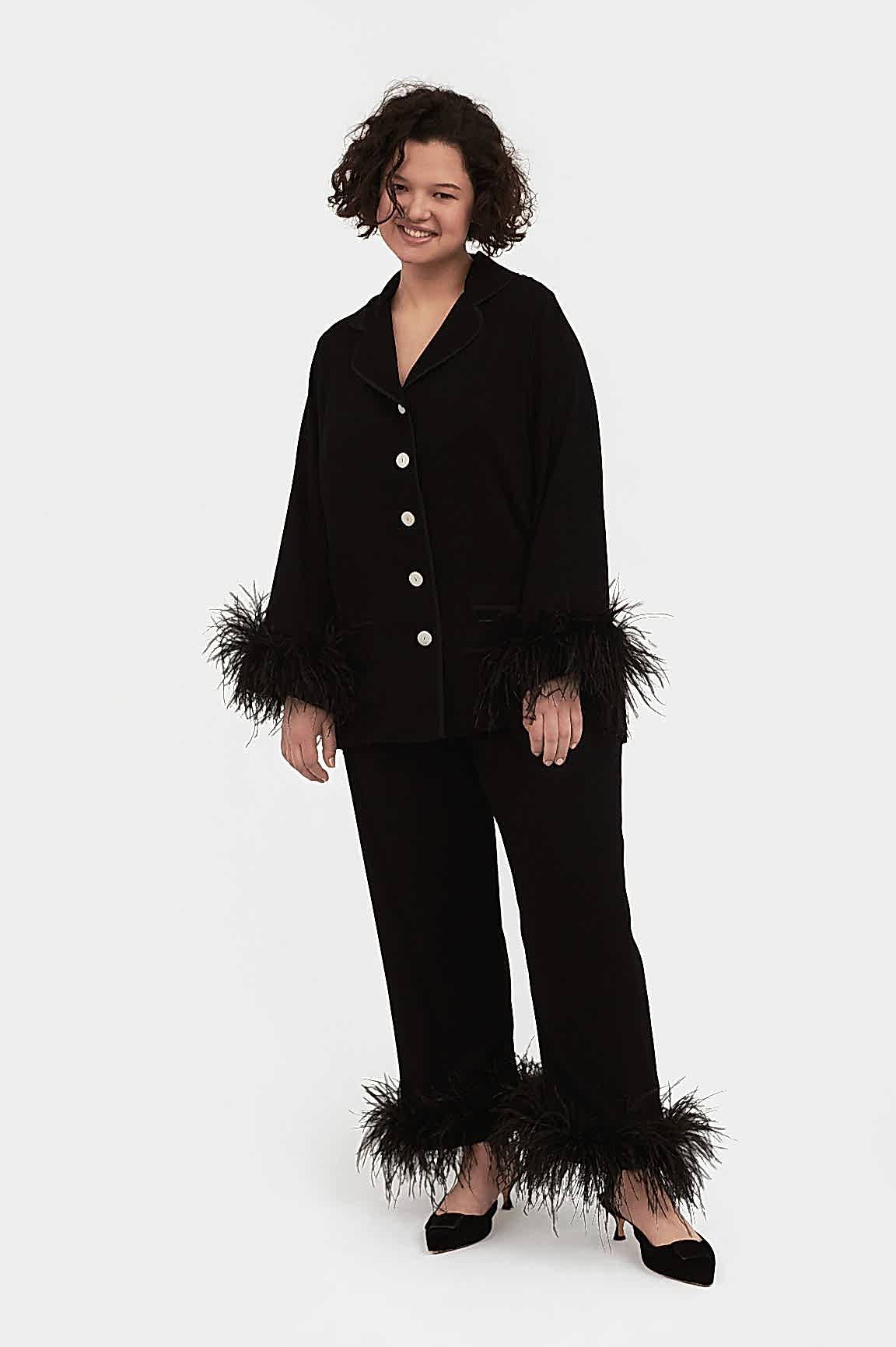 black feather pajamas