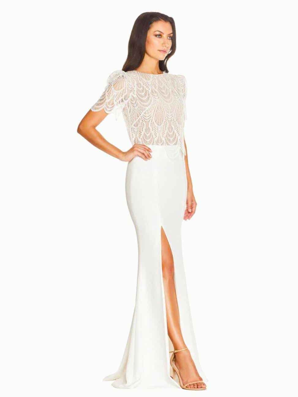 old hollywood glam two piece wedding dress