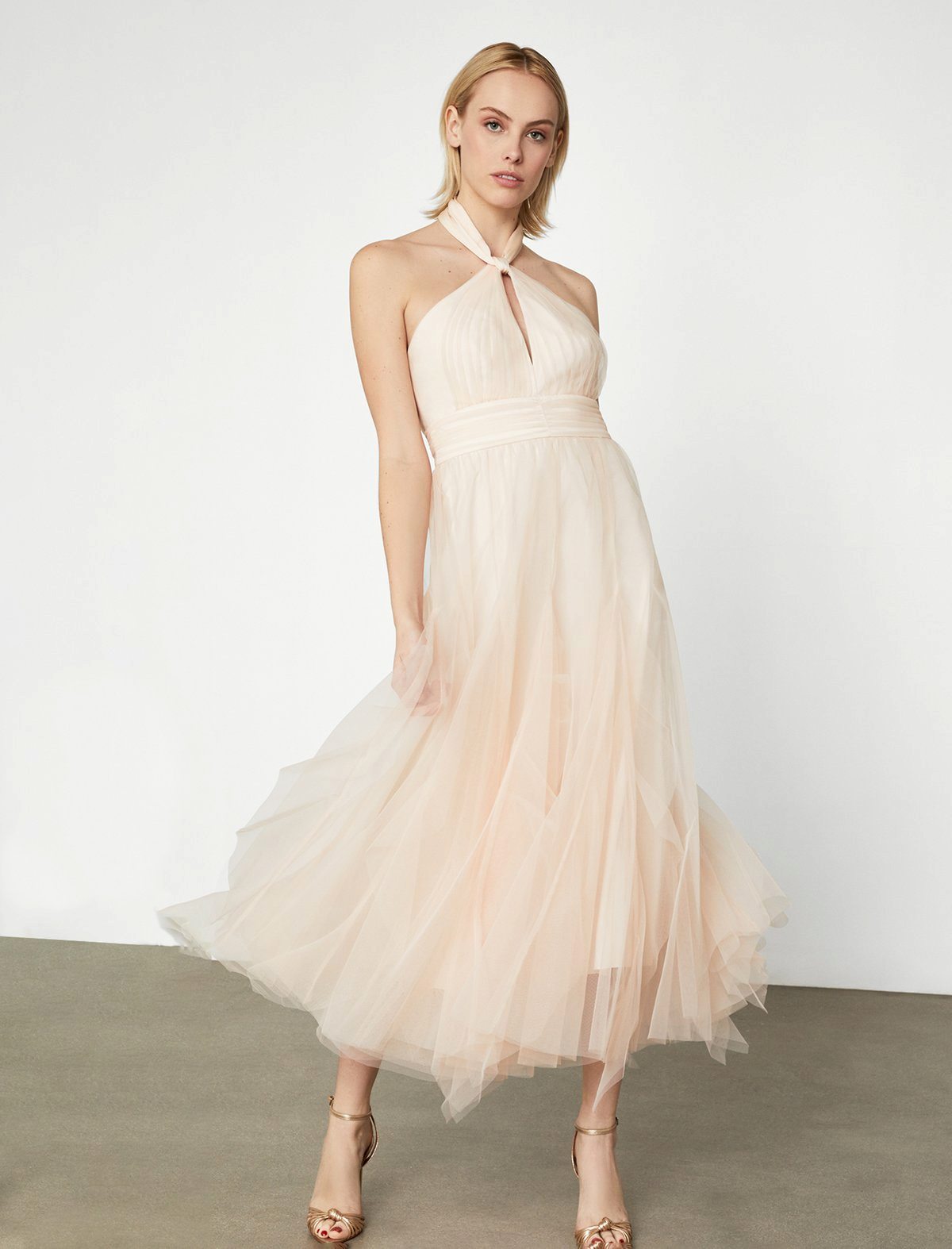 short blush spring wedding dress