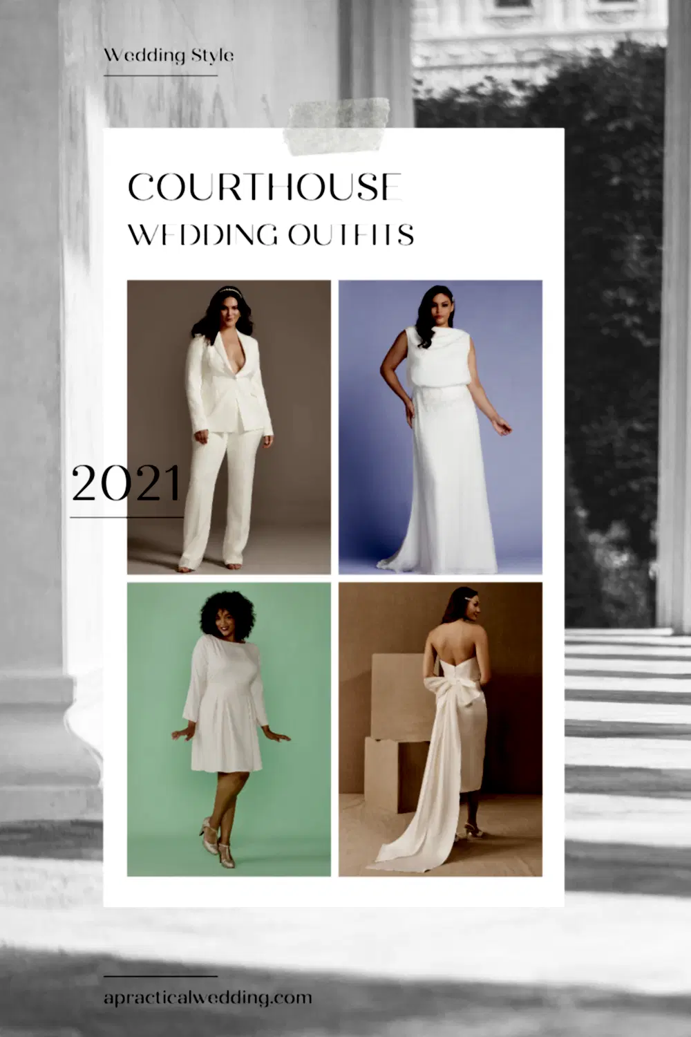 courthouse wedding outfits pinterest graphic