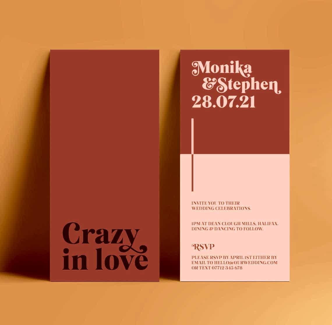 orange and pink retro invitation 