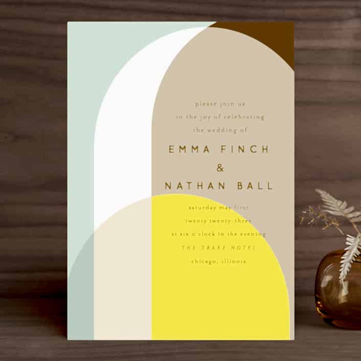 modern arch wedding invitation