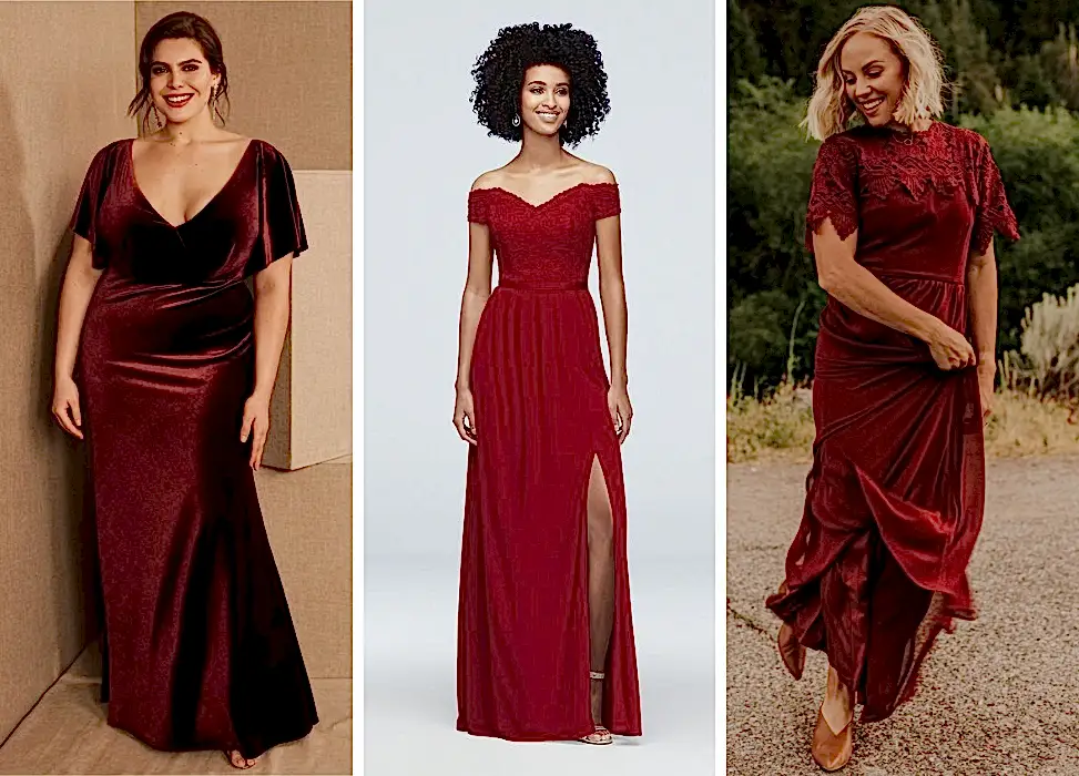 red stylish bridesmaid dresses