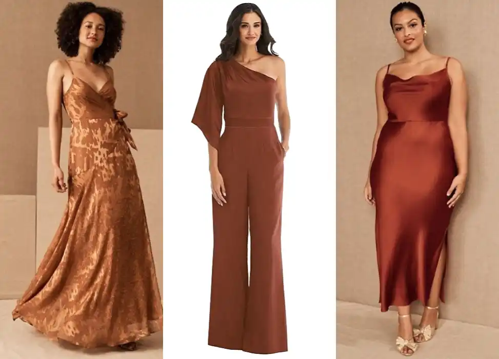 orange dresses and jumpsuits