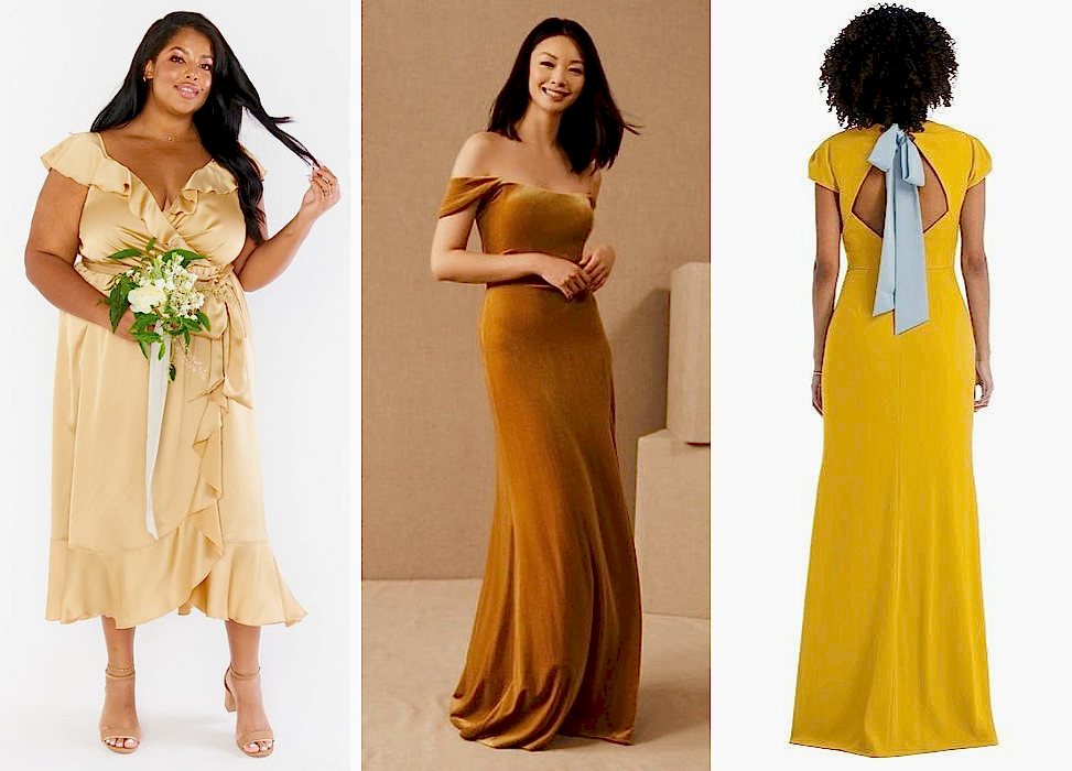 yellow bridal party dresses