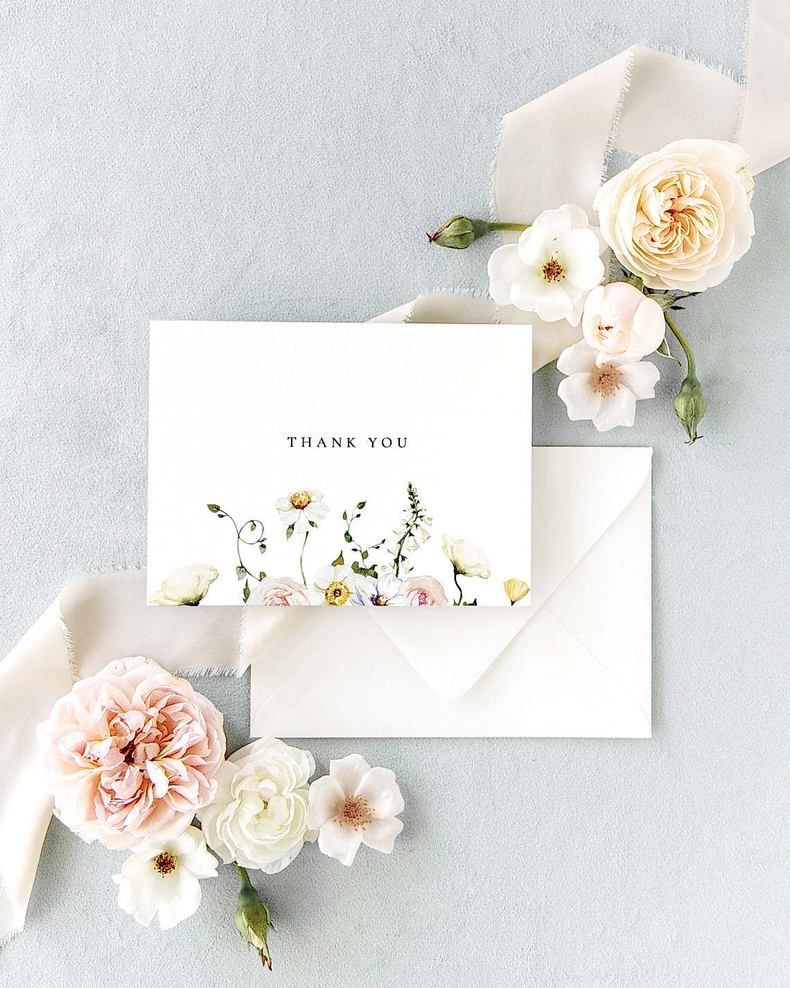 floral thank you card