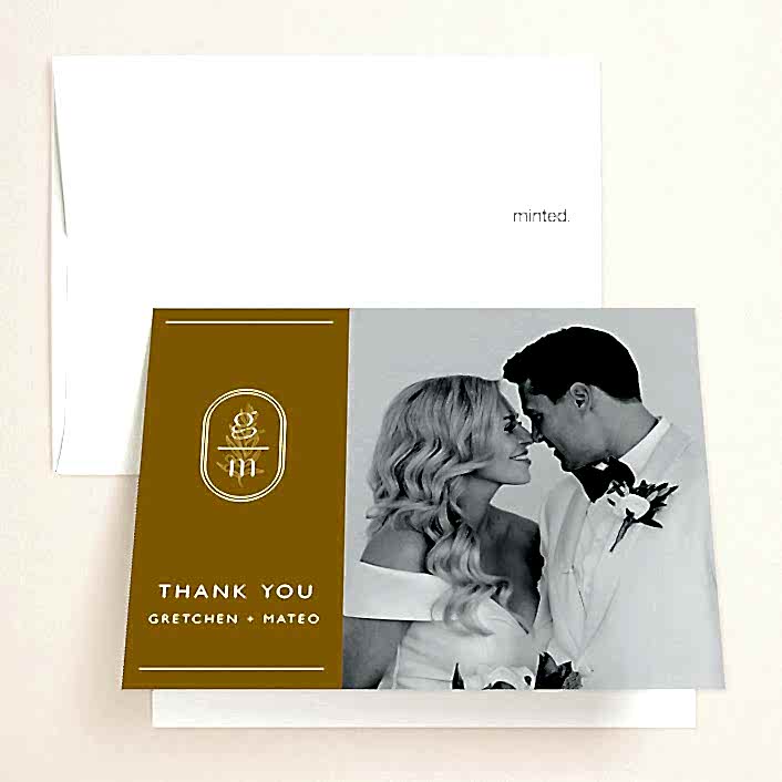 yellow, black and white thank you card