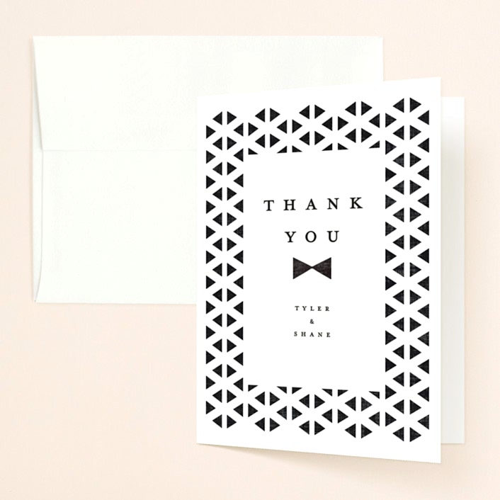 bow tie wedding thank you card