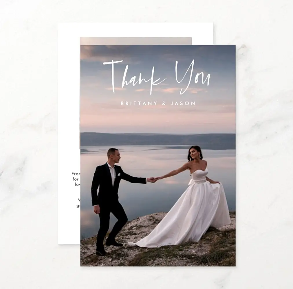 simple photo thank you card