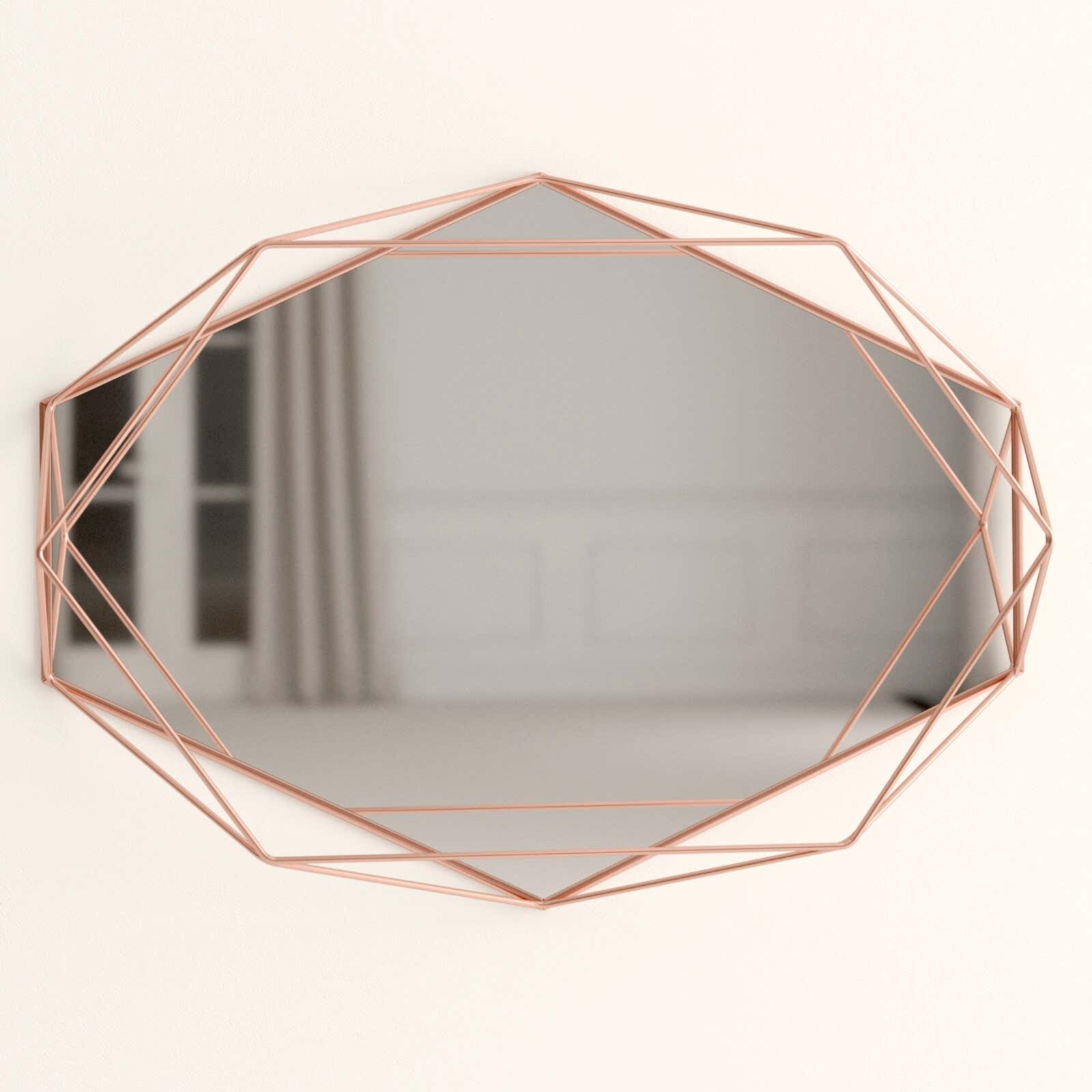 geometric copper mirror