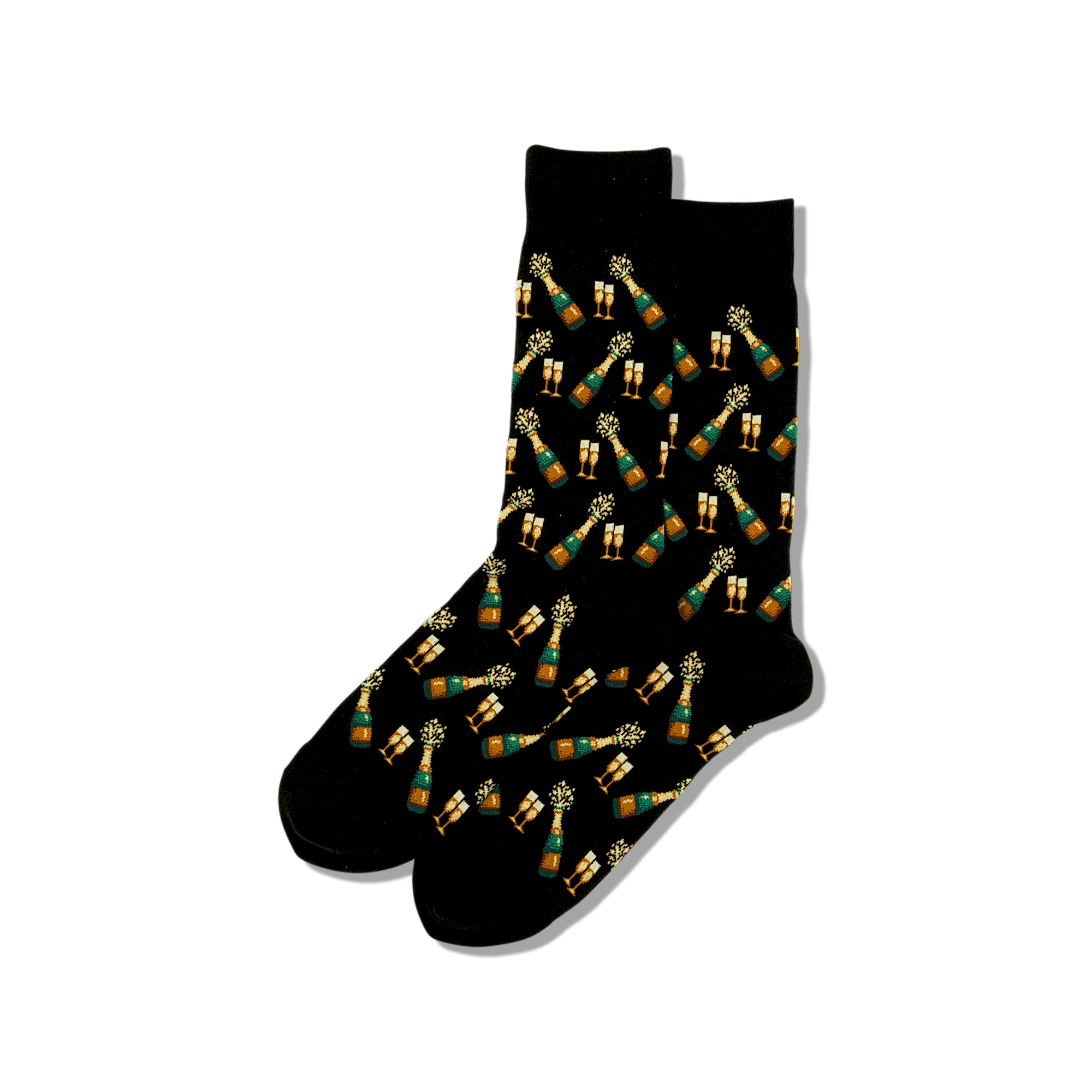 black socks with champagne bottles