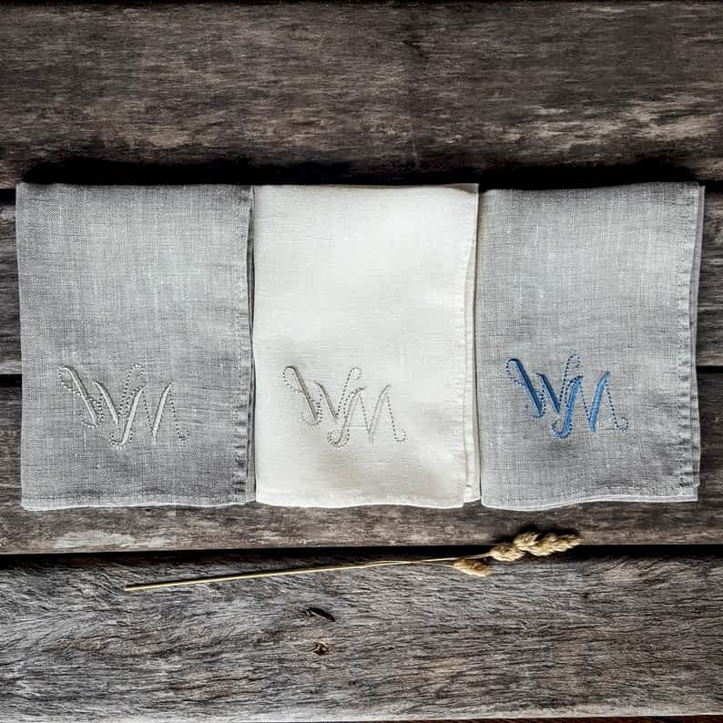 monogramed handkerchiefs 