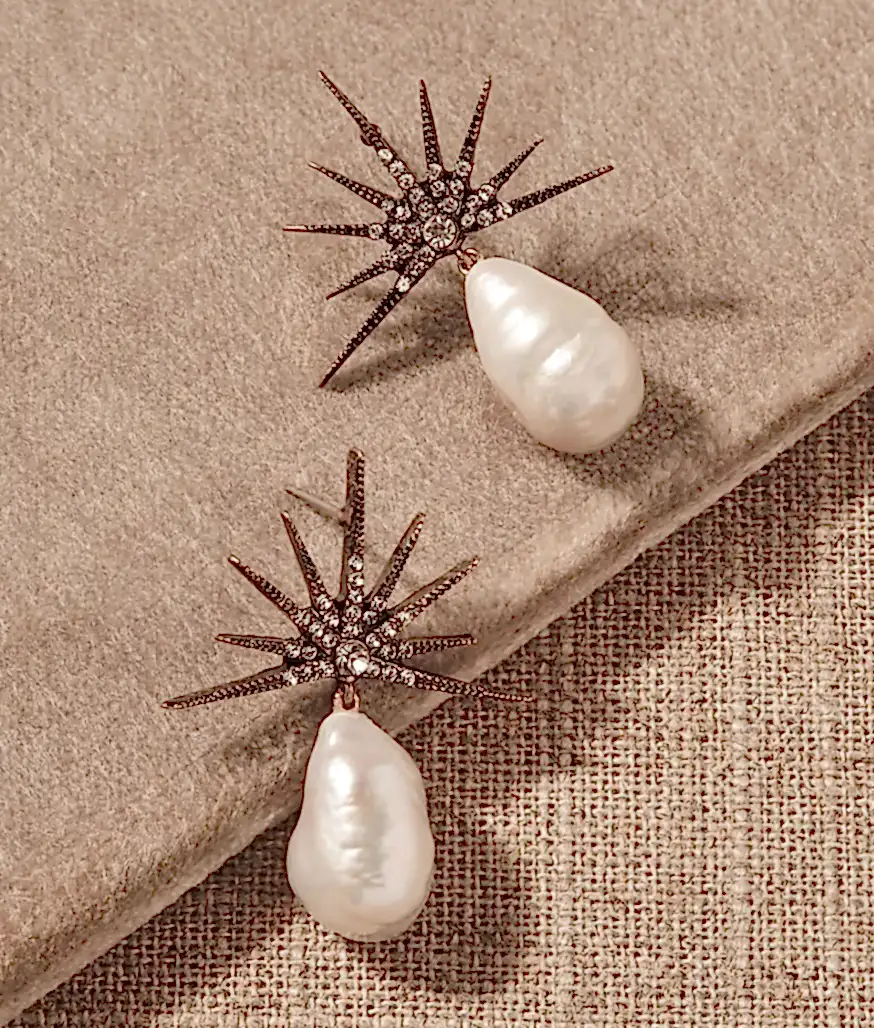 art deco pearl earrings